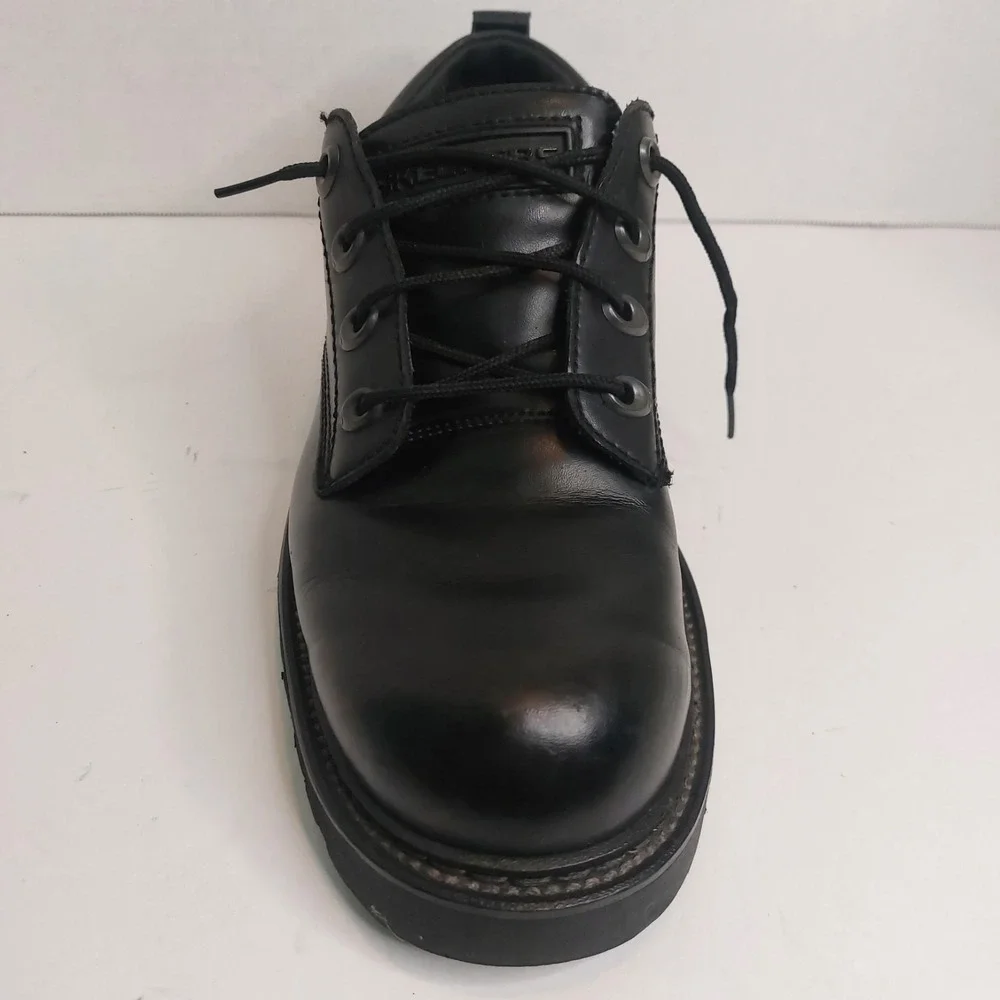 Skechers Leather Upper Black Oxford Shoes Men's Size 9.5 w/ Original Box